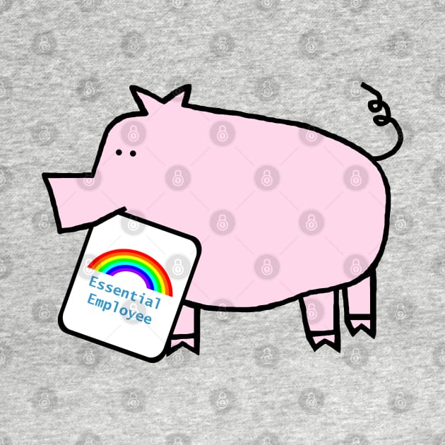 Essential Employee Rainbow and Pig by ellenhenryart